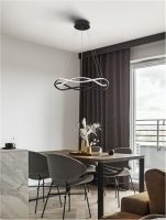 NOVA LUCE závěsné svítidlo JINAL LED závěsné svítidlo černý kov, hliník a silikon 3000K 40W IP20 stmívatelné 9348101 NOVA LUCE závěsné svítidlo JINAL LED závěsné svítidlo černý kov, hliník a silikon 3000K 40W IP20 stmívatelné 9348101