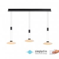 PAUL NEUHAUS LED závěsné svítidlo, 3 ramenné, černá, stmívatelné, nastavitelná výška SimplyDim 3000K PAUL NEUHAUS LED závěsné svítidlo, 3 ramenné, černá, stmívatelné, nastavitelná výška SimplyDim 3000K