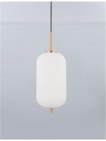 NOVA LUCE závěsné svítidlo LATO opálové sklo antický mosazný kov černý kabel E27 1x12W 230V IP20 bez žárovky 9624062 NOVA LUCE závěsné svítidlo LATO opálové sklo antický mosazný kov černý kabel E27 1x12W 230V IP20 bez žárovky 9624062