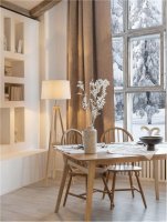 NOVA LUCE stojac� lampa LE ROY b�l� st�nidlo p��rodn� d�ev�n� z�kladna E27 1x12W 230V IP20 bez ��rovky 9050165