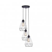 LEUCHTEN DIREKT is JUST LIGHT Z�v�sn� sv�tidlo v �ern� barv� se t�emi z�v�sy v modern�m retro stylu
