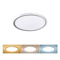 Solight LED osv�tlen� Acate s ochranou proti vlhkosti, IP54, 18W, 1620lm, 3CCT, 22cm, st��brn� WO825