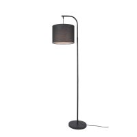 ACA Lighting stojac� lampa JOAN �ern� kov �ern� textiln� st�n�tko 1xE27 MAX 60W MF240533