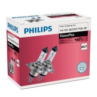 Philips H4 12V 60/55W P43t Vision Plus +60% 2ks 12342VPC2