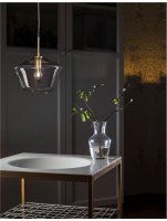 NOVA LUCE závěsné svítidlo PRISMA čiré sklo zlatý kov E27 1x12W 230V IP20 bez žárovky 9426733 NOVA LUCE závěsné svítidlo PRISMA čiré sklo zlatý kov E27 1x12W 230V IP20 bez žárovky 9426733
