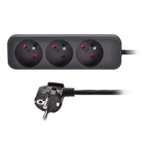 Solight prodlu�ovac� p��vod, 3 z�suvky, �ern�, 3m PP09