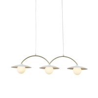 ACA Lighting z�v�sn� sv�tidlo FLERIA 3xG9 b�l� z�kladna a zlat� ty� s akrylov�m st�n�tkem HM235P3