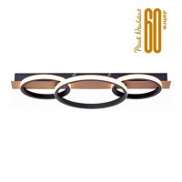 LEUCHTEN DIREKT is JUST LIGHT LED stropn� sv�tidlo, d�evodekor, 3 kruhy, �ern�, modern� 3000K