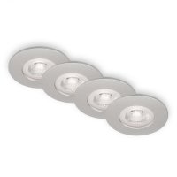 BRILONER LED vestavn� sv�tidla, pr.9 cm, 4x LED, 4,9 W, 480 lm, matn� chrom BRILO 7999-044