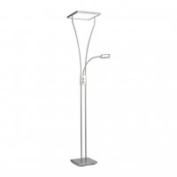 LEUCHTEN DIREKT is JUST LIGHT LED osv�tlen� stropu v barv� oceli se �tec� lampou a flexibiln�m nep��m�m osv�tlen�m s funkc� stm�v�n� 2700K