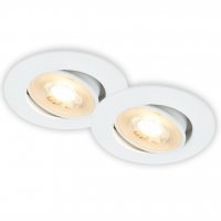 BRILONER Besi vestavn� bodov� sv�tidlo 68mm 2ks sada - 230V, 4,8W, 420lm, LED, tepl� b�l�, b�l� 7662026
