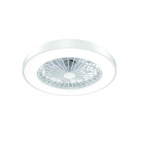 ACA Lighting b�l� stropn� ventil�tor se stm�vateln�m LED sv�tidlem SMART 50cm s d�lkov�m ovl�d�n�m FANOKWH20G