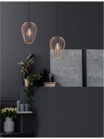 NOVA LUCE z�v�sn� sv�tidlo SAGE kov, r��ov� zlat� a �ern� kabel, E27 1x12W 8809703