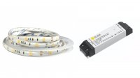 LED p�sek 5050/30 SMD 7,2W/m tepl� b�l� 12V IP65 5m + LED zdroj 0-60W 12V