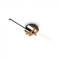 BRILONER Tinka stropn� sv�tidlo 78x16 cm - 18W, 2000lm, LED, tepl� b�l�, �ern� / d�evo 3953025