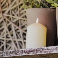 LED sv��ka, voskov�, 7,5 x 10 cm, mandlov�