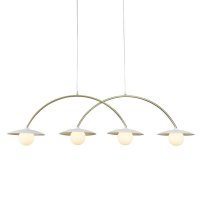 ACA Lighting z�v�sn� sv�tidlo FLERIA 4xG9 b�l� z�kladna a zlat� ty� s akrylov�m st�n�tkem HM235P4