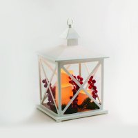 ACA Lighting Vánoční dekorace bílá plastová lucerna se 3 LED svíčkami teplá bílá na baterie 3xAAA IP20 23,5x23,5x37,5cm X0731193 ACA Lighting Vánoční dekorace bílá plastová lucerna se 3 LED svíčkami teplá bílá na baterie 3xAAA IP20 23,5x23,5x37,5cm X0731193