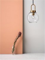 NOVA LUCE závěsné svítidlo IRVINE čiré sklo černý kabel mosazný zlatý kov E27 1x12W 230V IP20 bez žárovky 9241170 NOVA LUCE závěsné svítidlo IRVINE čiré sklo černý kabel mosazný zlatý kov E27 1x12W 230V IP20 bez žárovky 9241170