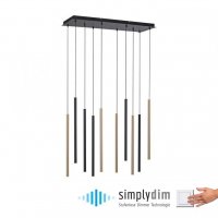 PAUL NEUHAUS LED z�v�sn� sv�tidlo �ern� / matn� mosaz 10 ramenn� stm�vateln� pam�ov� funkce SimplyDim 3000K PN 2110-18
