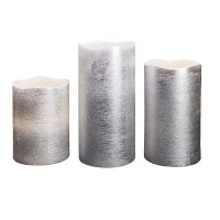 Solight sada LED sv��ek, 3x sv��ka, 10/13/16cm, st��brn� barva, 3x AAA 1V286