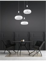 NOVA LUCE závěsné svítidlo LUMI zvenku matný bílý hliník a křišťál uvnitř LED 36W 3000K IP20 17320201 NOVA LUCE závěsné svítidlo LUMI zvenku matný bílý hliník a křišťál uvnitř LED 36W 3000K IP20 17320201