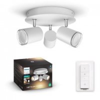 Hue White Ambiance Bodov� koupelnov� sv�tidlo Philips Adore BT 8719514340916 LED GU10 3x5W 3x350lm 2200-6500K IP44 230V, b�l� s d�lkov�m ovlada�em a Bluetooth