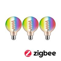 PAULMANN Filament 230V Smart Home Zigbee 3.0 LED Globe G95 E27 3x6,3W RGBW+ stm�vateln� zlat�