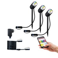 PAULMANN Plug & Shine ZigBee z�kladn� sada RGBW spot Pike 3x4W 24V 40� IP44 antracit 942.84