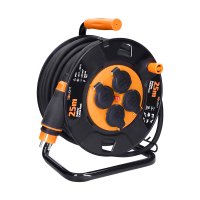 Solight prodlu�ovac� p��vod - na bubnu, 4 z�suvky, 25m kabel guma-neopren, 3x 2,5mm2, IP44 PB41