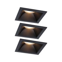 PAULMANN LED vestavné svítidlo 3-krokové-stmívatelné Cole Coin základní sada IP44 hranaté 88x88mm Coin 3x6W 230V stmívatelné 2700K černá PAULMANN LED vestavné svítidlo 3-krokové-stmívatelné Cole Coin základní sada IP44 hranaté 88x88mm Coin 3x6W 230V stmívatelné 2700K černá