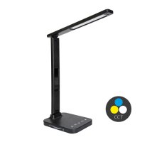 Ecolite LED stoln� lampa 8W stm�vateln� 5CCT 500lm USB 1A/5V �ern� LU19AC-CR