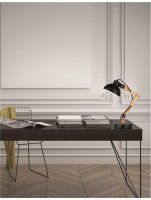 NOVA LUCE stoln� lampa LILA �ern� kov a p��rodn� d�evo E27 1x12W 230V IP20 bez ��rovky 671602