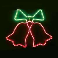 ACA Lighting V�no�n� venkovn� dekorace zvonky, 300 LED 3m double neon hadice, �erven�+zelen�, IP44, 62x50cm, 1.5m nap�jec� kabel X0830034112