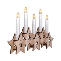 Solight LED d�ev�n� sv�cen, 5x LED, p��rodn� d�evo, 2x AA 1V222