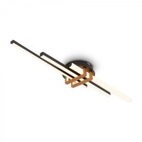 BRILONER Tinka stropn� sv�tidlo 78x16 cm - 21W, 2400lm, LED, tepl� b�l�, �ern�/d�evo 3952035