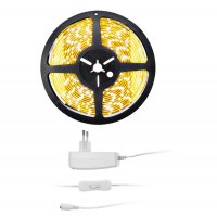 Solight LED světelný pás s testrem, 5m, sada s 12V adaptérem, 4,8W/m, IP65, teplá bílá WM51-65T Solight LED světelný pás s testrem, 5m, sada s 12V adaptérem, 4,8W/m, IP65, teplá bílá WM51-65T