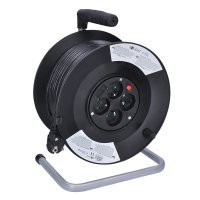 Solight prodlužovací přívod na bubnu, 4 zásuvky, 50m, černý kabel, 3x 1,5mm2 PB02 Solight prodlužovací přívod na bubnu, 4 zásuvky, 50m, černý kabel, 3x 1,5mm2 PB02