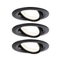 PAULMANN LED vestavné svítidlo Nova Coin 3ks sada kruhové 84mm 50° 3x2,8W 230V 4000K černá mat PAULMANN LED vestavné svítidlo Nova Coin 3ks sada kruhové 84mm 50° 3x2,8W 230V 4000K černá mat
