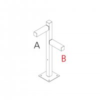 Artemide Walking - stojna 900 - 2x90d hlavy - A 90h + B 60h T4506F30