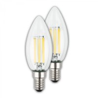 BRILONER EEK A 2ks sada E14 LED ��rovka, t��da A, Filament, 50.000h, 840lm, 4W, teple b�l� sv�tlo, sv��ka 0553004