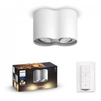 Hue White Ambiance Stropní bodové svítidlo Philips Pillar BT 8719514338463 LED GU10 2x5W 2x350lm 2200-6500K 230V, bílé s dálkovým ovladačem a Bluetooth Hue White Ambiance Stropní bodové svítidlo Philips Pillar BT 8719514338463 LED GU10 2x5W 2x350lm 2200-6500K 230V, bílé s dálkovým ovladačem a Bluetooth