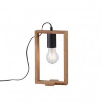 LEUCHTEN DIREKT is JUST LIGHT stoln� lampa, �ern�, d�ev�n� r�m, ���rov� vyp�na�, kov