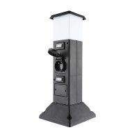 Solight zahradn� sloupek IP44 s LED osv�tlen�m, plast, 2 z�suvky, hranol, �ern� PG05