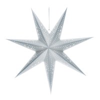 Solight LED v�no�n� hv�zda st��brn�, z�v�sn�, �asova�, 60cm, 20x LED, 2x AA 1V294