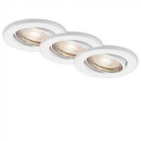 BRILONER 3ks LED vestavn� sv�tidlo, pr. 8,6 cm, 5 W, b�l� BRI 7147-036