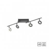 PAUL NEUHAUS LED stropn� sv�tidlo 4 ramenn� antracit oto�n� IP44 tepl� b�l� 3000K