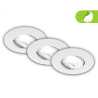 BRILONER 3ks sada LED vestavn� bodov� sv�tidlo EEK A 9mm, nastaviteln�, ploch�, 2W, 4000K, b�l� 7989036