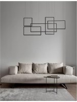 NOVA LUCE z�v�sn� sv�tidlo CORNICE �ern� hlin�k a akryl LED 80W 230V 3000K IP20 stm�vateln� 9142765