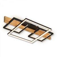 BRILONER Cadre LED stropn� sv�tidlo, p��m� a nep��m� osv�tlen�, 3-krokov� sp�n�n�, 3 r�my, dekor d�eva, 55x30 cm, �ern�/d�evo 3840014